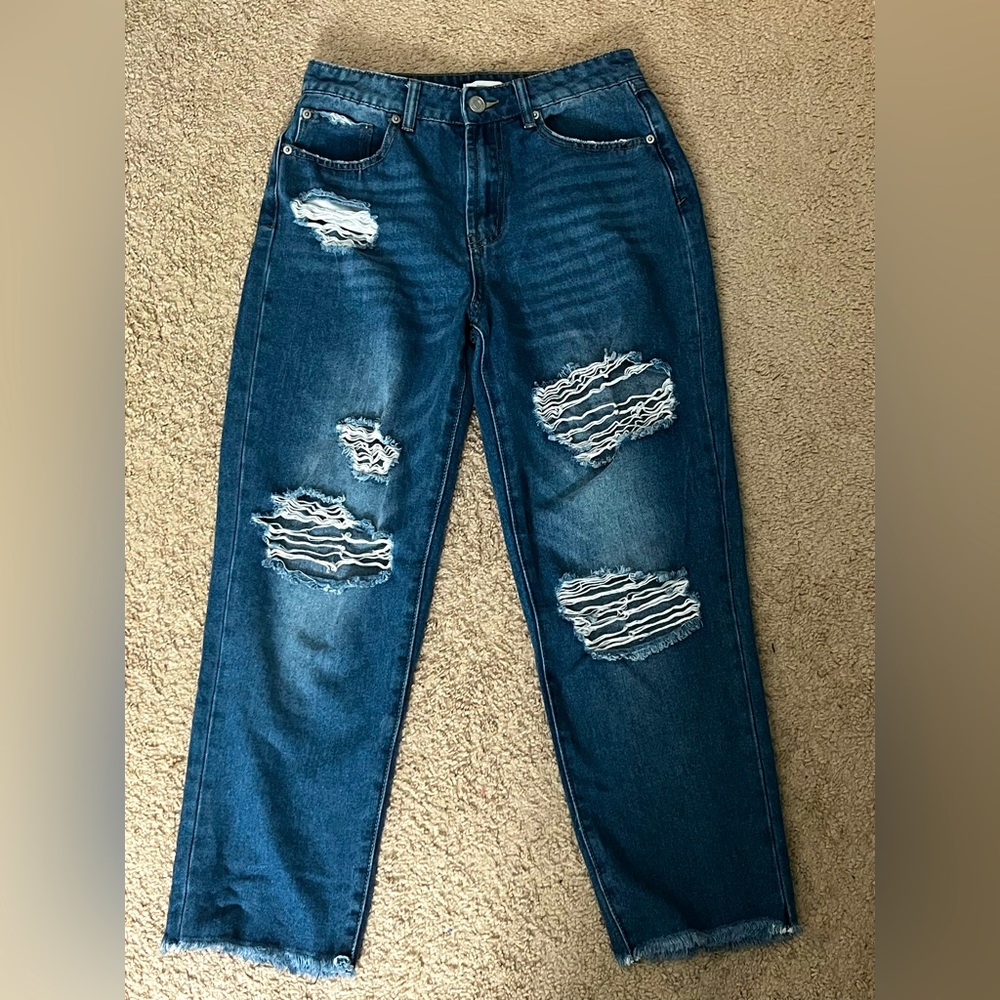 Women’s blue straight leg jeans